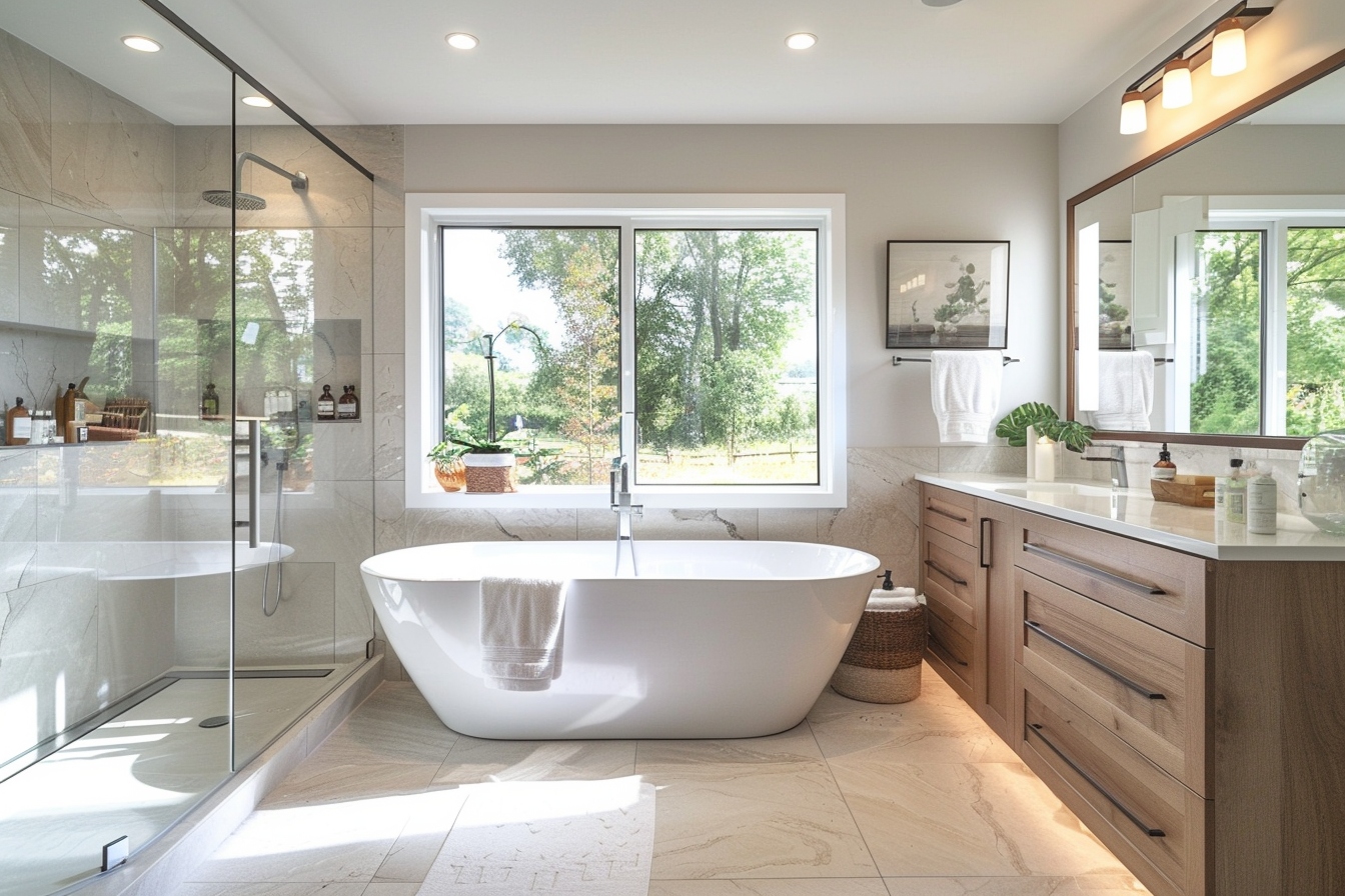 Rénovation moderne de salle de bain à Chelles avant déménagement pour augmenter l'intérêt des acheteurs
