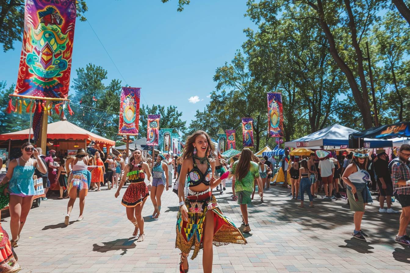 Foule enthousiaste profitant d'un festival nocturne coloré à Chelles, illustrant des conseils d'experts pour des fêtes inoubliables
